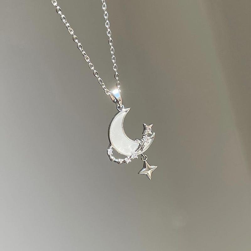 

Осень Новые Украшения Универсальная Подвеска Звезда с Бриллиантами Модная Сплав Луна Ожерелье Женщины