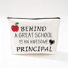 Teacher's Day Inspirational Slogan Makeup Bag - Portable Imitation Linen Zipper Pouch