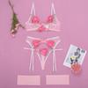 Stylish Steel Ring Embroidery Mesh Garter Belt Set - Multi-Color Body Shaping with Split Design