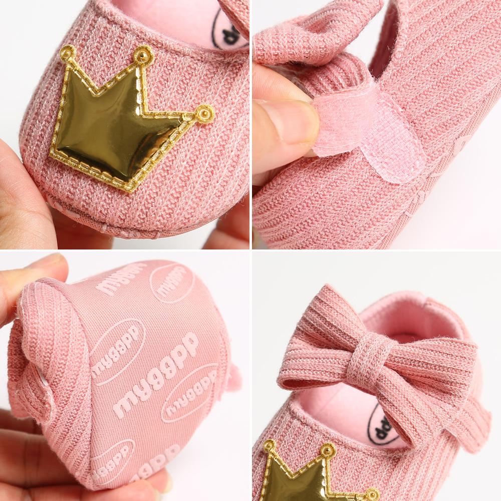 MYGGPP Woolen Baby Princess Schuhe Babyschuhe Schuhe mit weichem Boden Kleine Babyschuhe Frühlings- und Herbstmodelle