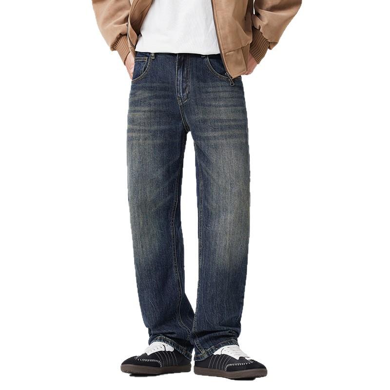 Old Straight Jeans Men's American Micro-elastic Slim-fitting Trousers