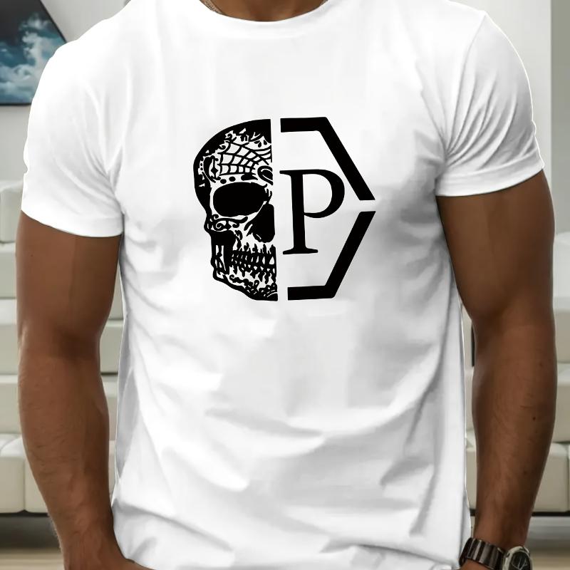 

Graphic Print T-Shirt,Lightweight T-Shirt Breathable Cool, Comfortable Wear XXL білий