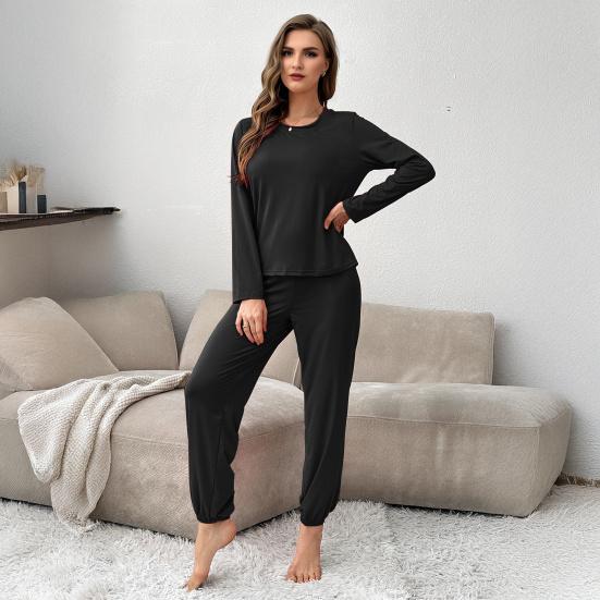 2 Piece Women's Pajama Set Long Sleeve Top with Jogger Pants Pjs Set Fall Loose Sleepwear Lounge Set
