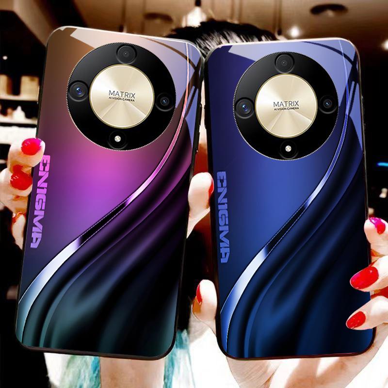 Gradient blending gray For Honor 50 70 30 90 200 X5 X5b Plus X6 X8 4G 9 X9c Smart 30 Max Magic 4 5 Pro 7 Lite glass phone case