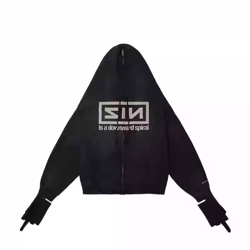 Mănuși Americane Două-în-Unu Grailz cu Fermoar Cardigan Hanorac Jachetă Bărbați