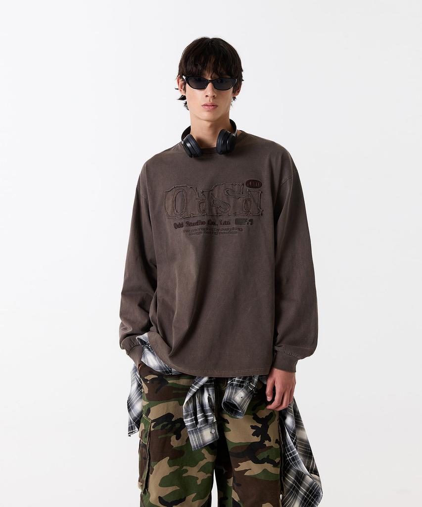 ODDSTUDIO Odsd Pigment Damaged Long Sleeve - Brown