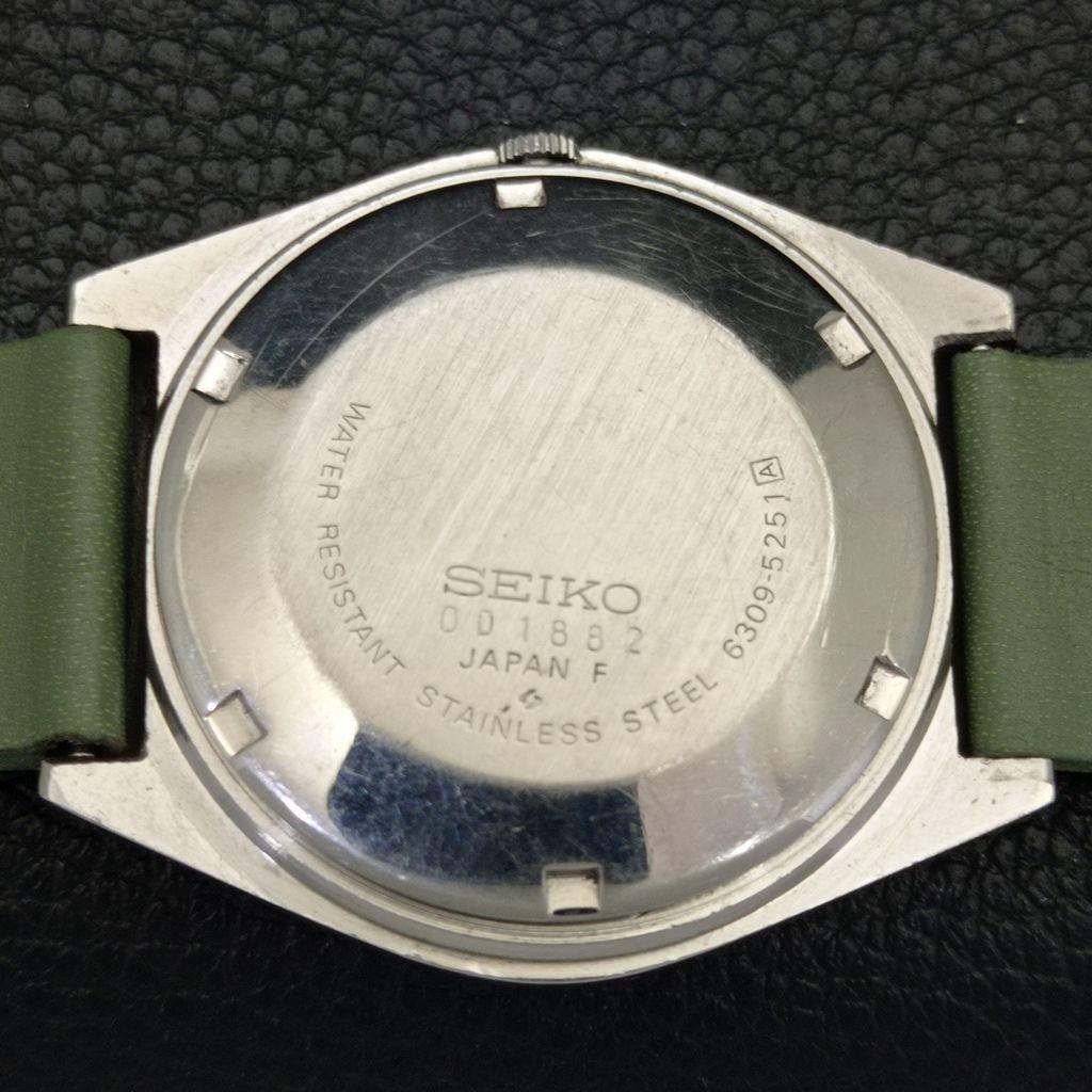 AUTOMATIC VINTAGE SEIKO JAPAN 6309A MENS GREEN COLOR DIAL WATCH A701334-5 R206a-a701334