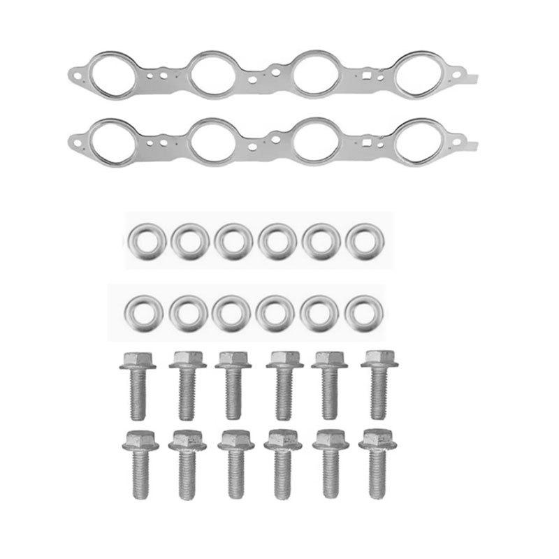 26PCS Exhaust Gasket Kit For Chevrolet LS1 GM 4.8L C5.3L 5.7L 6.0L 6.2L 12617944 12620947 Exhaust Manifold Header Gasket