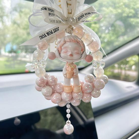 Compatible Bubble Temperature Car Mirror Bow Decoration Gift
