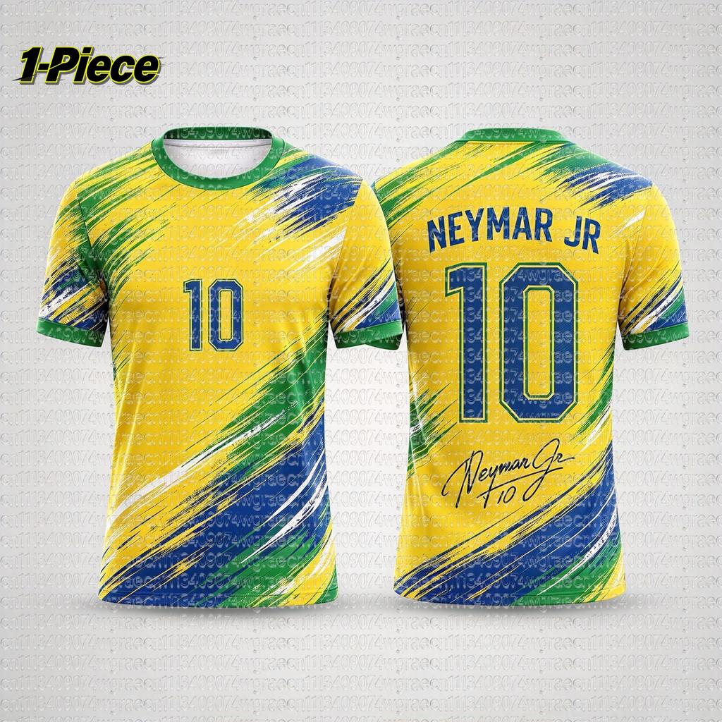 2026 Brazílie Neymar #10 Fotbalový dres Set, Fotbalové tričko Pánské Dámské Dětské, Samostatný top k dispozici, Fanouškovské tričko Šortky 2dílná tepláková souprava