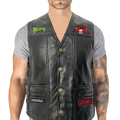 Kroužková vazba Kombinovaný štítek Americká Super Cool Vesta+kožená Vesta+pánské Motocyklové Rameno+čtyřsezónní Cyklistický Klip+klasický Vyšívaný Odznak