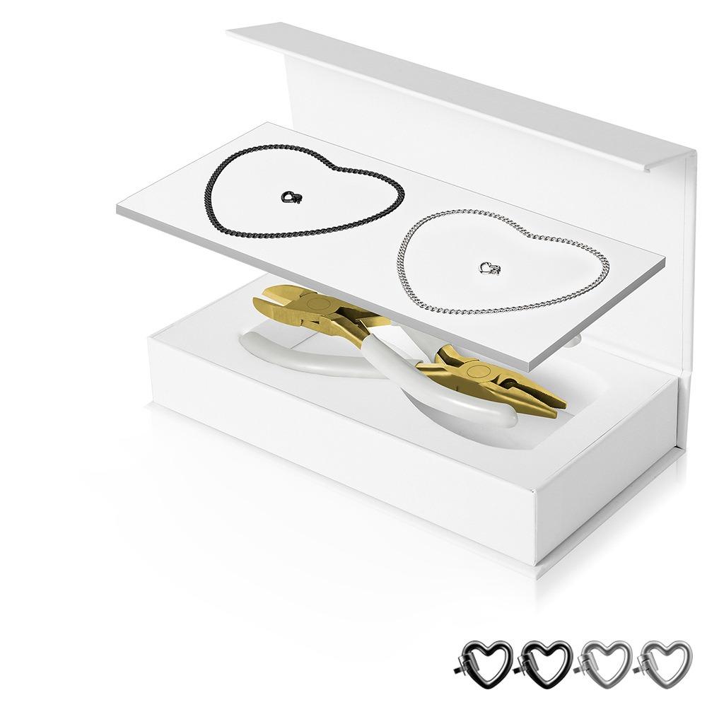 

Браслет из нержавеющей стали с замком, сделай сам, браслет дружбы, новый набор для изготовления браслетов, День святого Валентина Black Silver