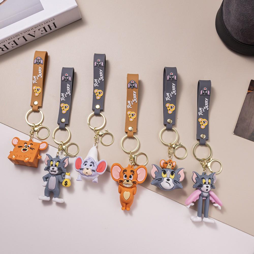 Cartoon Cat & Mouse Keychain Pendant for Backpacks and Bags