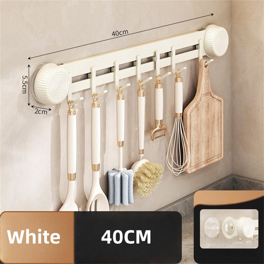 Bohrfreie Wandmontage Saugnapf Haken Halter 30/40/50cm Küchenaufbewahrungsregal Abnehmbarer Handtuchhalter Kleiderbügel Haken