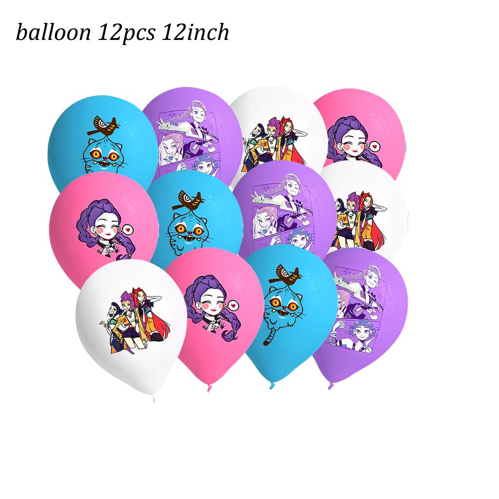 K Pop Demon Hunters Theme Birthday Party Decorations Tableware  Balloon Cup Plate Banner Backdrop for Girls Baby Shower Supplies