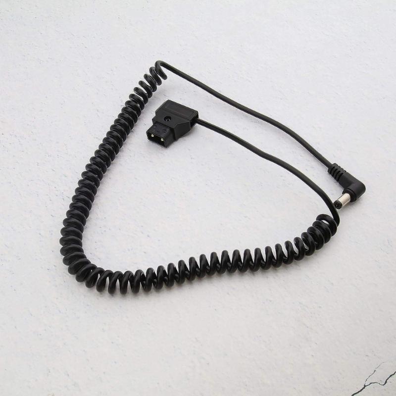 D-Tap to DC5.5x2.1MM Right Angle Coiled Cable Monitors Power Cable for Bmcc Bmpc Camera Power Cord 35cm Unstretched Wire