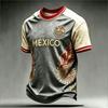 Mexiko Nationalflagge Druck Herren Damen Kurzarm T-Shirt 3D Druck Tees Outdoor Fußballtrikot Sportlich Lässig Herren Oberteile