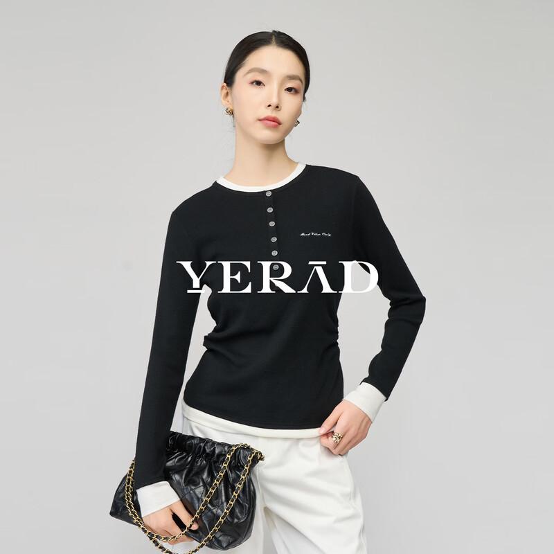 Yalida Women s Faux Two-Piece Slim-Fit Wool Blend Knit Sweater S