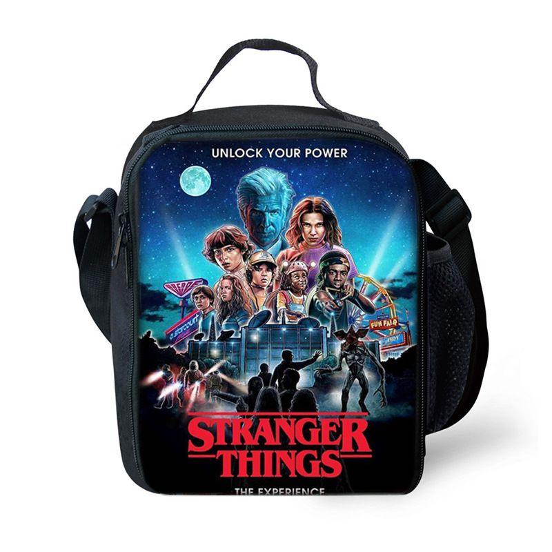 Stranger Thing Insulated Lunch Bag For Kids And Students With Adjustable Strap Perfect For Picnics And Outdoor Adventures