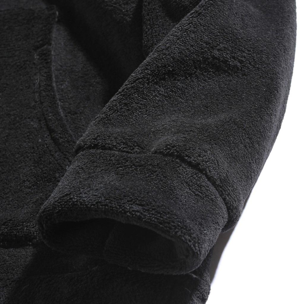 Men's Winter Fashion Solid Color Plush Hooded Sweatshirt