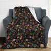 Colored Mexican Flower Bird Blanket Flannel Blanket Comfortable Plush Blanket For Nap Sofa Decor