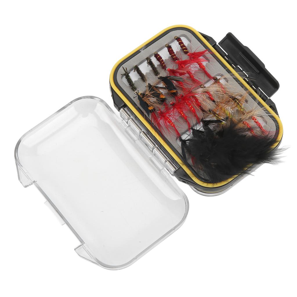 60PCS Fly Fishing Lure Colorful Simulation Insect Bait Tackle Kit with Transparent Box