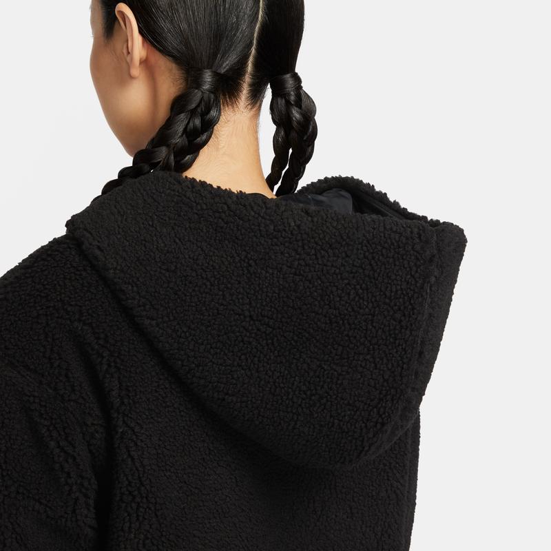 Nike Sportbekleidung Therma-FIT Repel Lockerer Schnitt Durchgehender Reißverschluss Mit Kapuze Wasserabweisende Jacke Damen Schwarz FZ6536-010