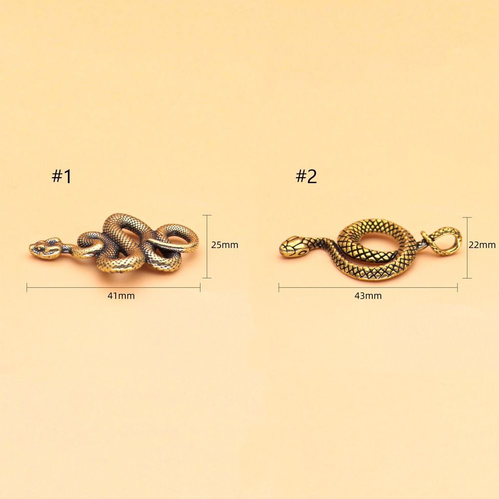 Twelve Zodiac Snake Vintage Brass Snake Statue Ancient Lifelike Snake Figurines Exquisite Elegant Lucky Charm Animal Sculpture