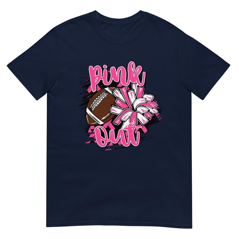 Pink Out Football Breast Cancer Awareness Cheer Mom Mama TShirt S