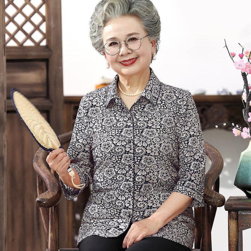 Women s Breathable 3/4 Sleeve Lapel Shirt 40