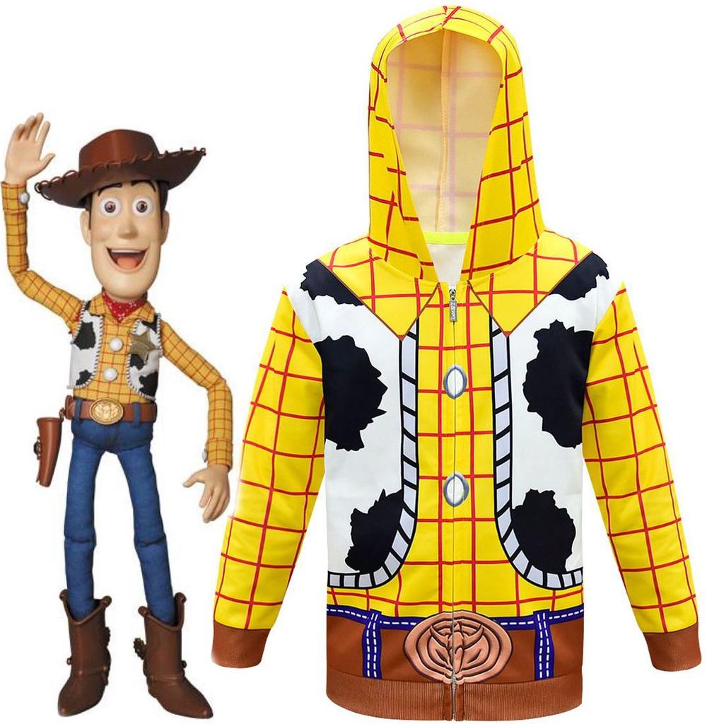 Woody Reißverschluss-Hoodie Sweatshirt Weiches Auffälliges Toy Story Kostüm Für Kinder