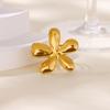 Stainless Steel Flower Rings For Women Girls 18K Gold Plated Flower Open Ring 2025 Trendy New Waterproof Jewelry Wedding Gifts