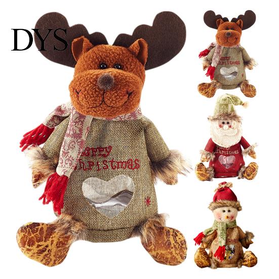 Christmas Tabletop Decorations Gift Bags with Zipper for Holiday Party Favors And Stocking Stuffers, Candy Storage Containers Cute Bag, Santa/Reindeer
