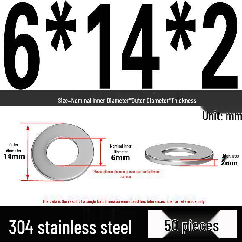 Thickened 304 Stainless Steel Flat Washer Spacer (M2-M36)