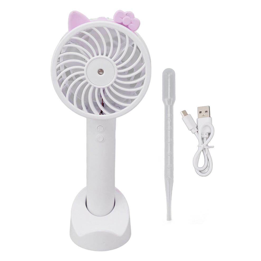 Handventilator mit Kühlnebel, USB-wiederaufladbarer persönlicher Ventilator, Batteriebetriebener Mini-Ventilator mit 3 Geschwindigkeiten, Leichter ultra-portabler Ventilator für Sommerreisen und
