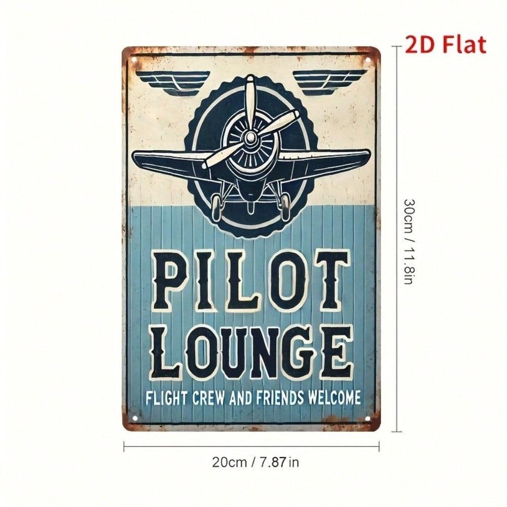 Vintage Aviation Metal Tin Sign Pilot Wall Decor Rustic Home Art 8x12 Inch