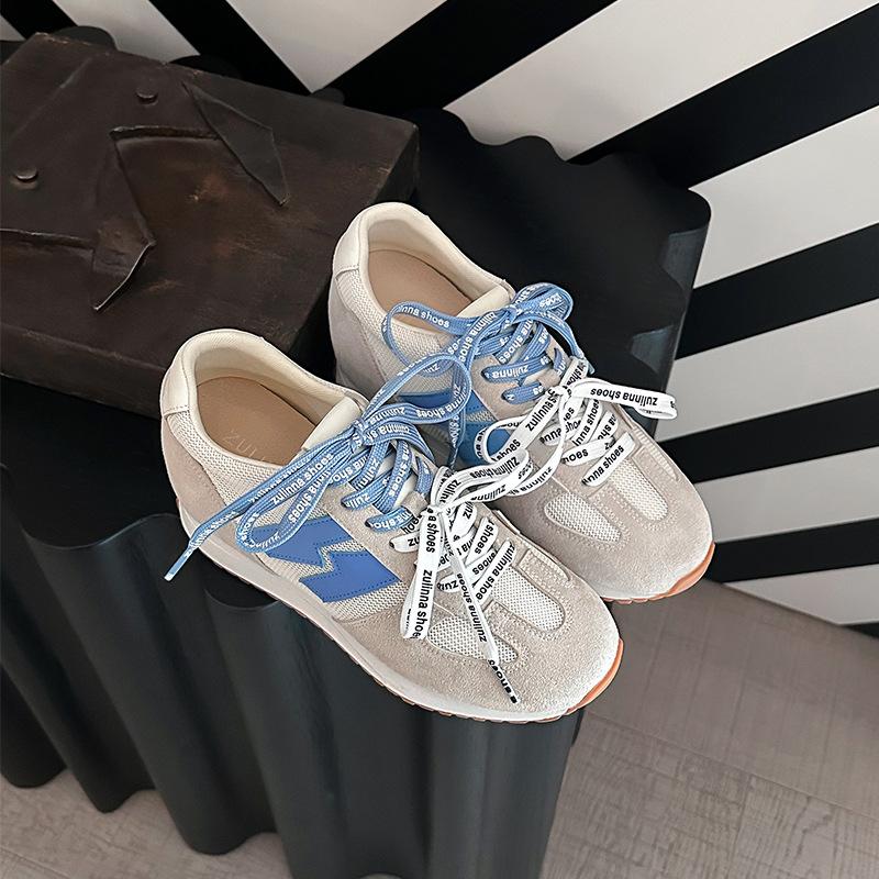 Studiolee fashionable pair of shoelaces casual versatile platform sports style Forrest Gump training board shoes women