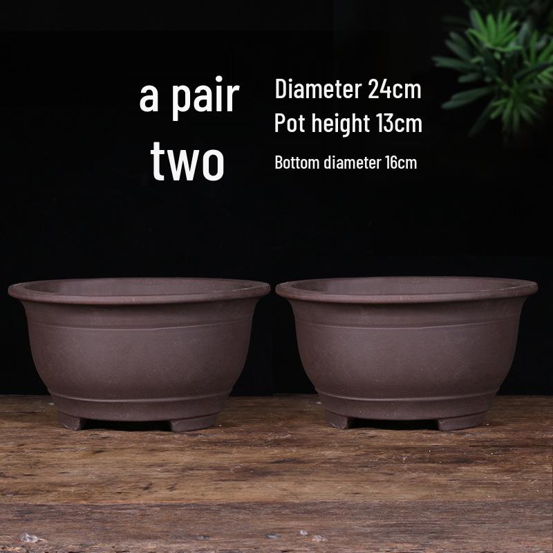 2021 Extra Large Purple Clay Tall Cylinder Ceramic Flower Pot