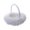 Flower Girl Basket Reusable Wedding Flower Basket with Handle for Wedding Petals Confetti Candy Gifts