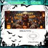 2D Halloween Zombie Garage Banner, Polyester, Happy Halloween Candle Design, Suitable for Halloween Parties