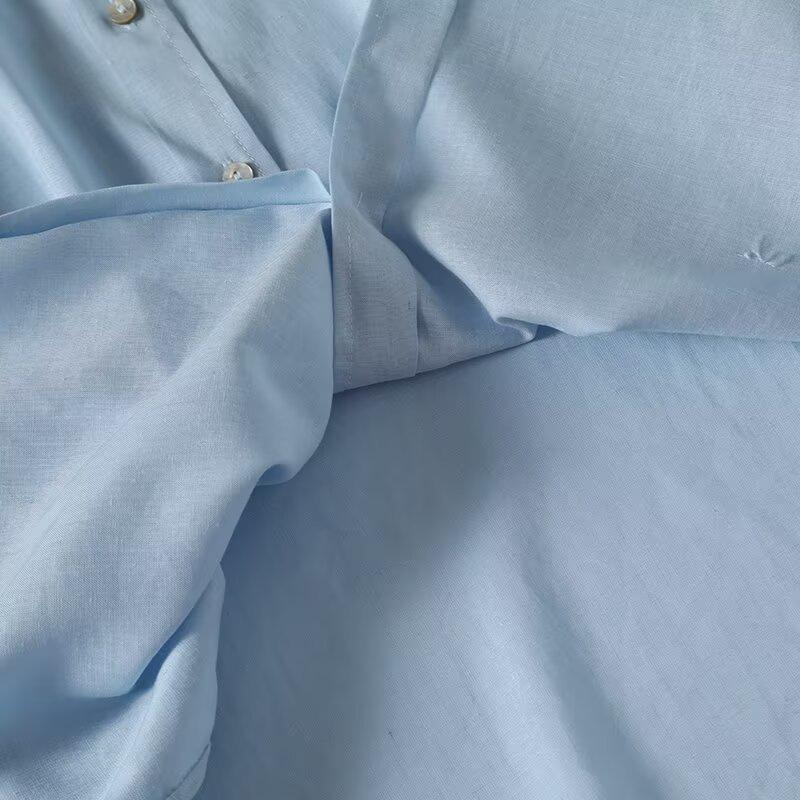 2025 Spring Women's Versatile Solid Color Single-Breasted Lapel Long-Sleeve Casual Commuter Shirt