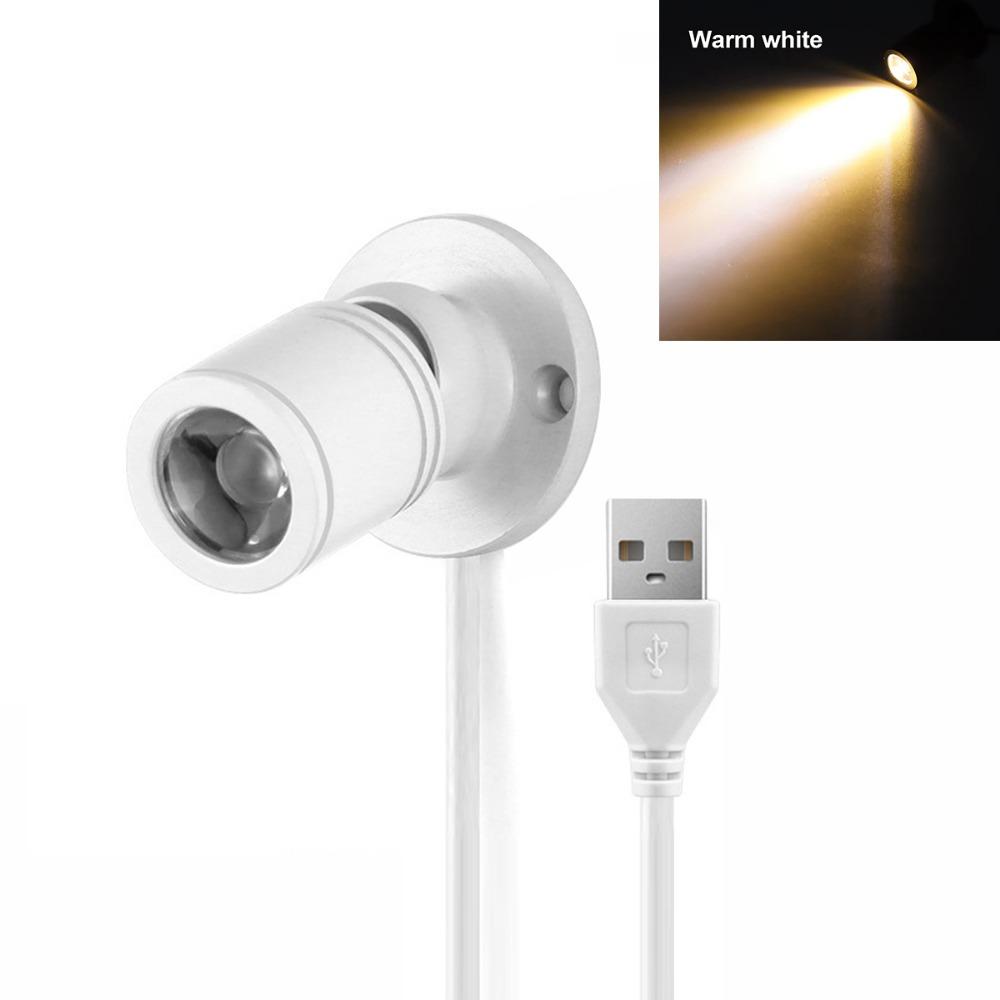 

Aluminum USB LED Spotlight Rotatable Surface Mounted Display Cabinet Lighting Switch On/Off 5V 1W Exhibition Cabinet Lamp