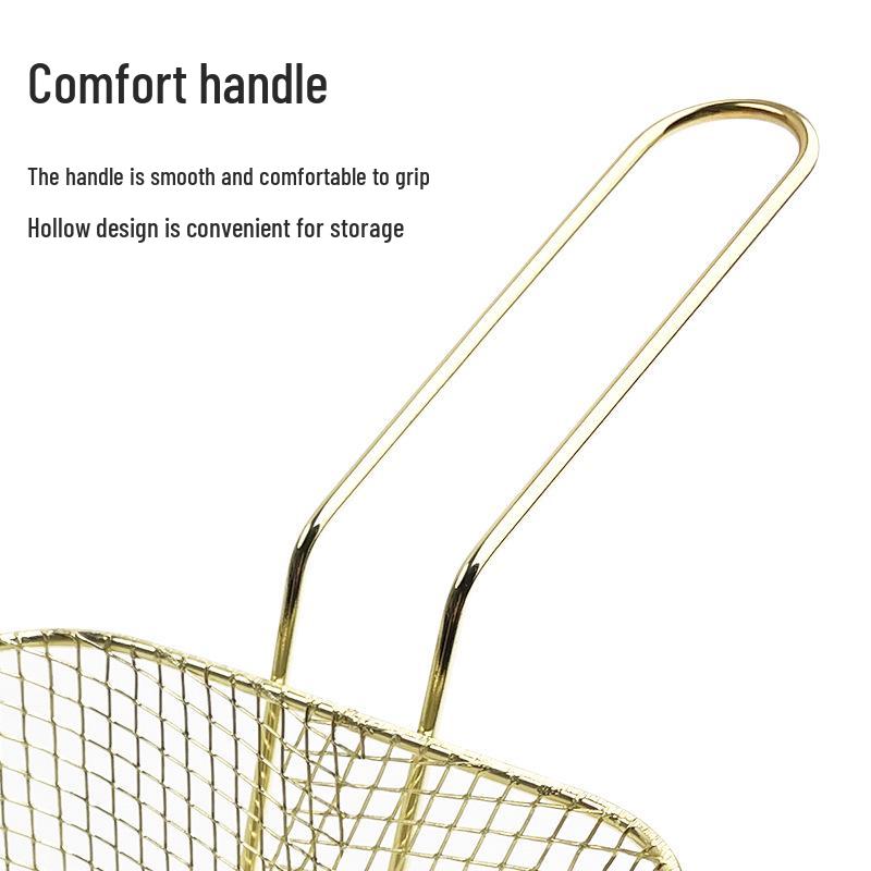 Square Mesh Deep Frying Basket and Filter Screen for French Fries and Chicken Wings