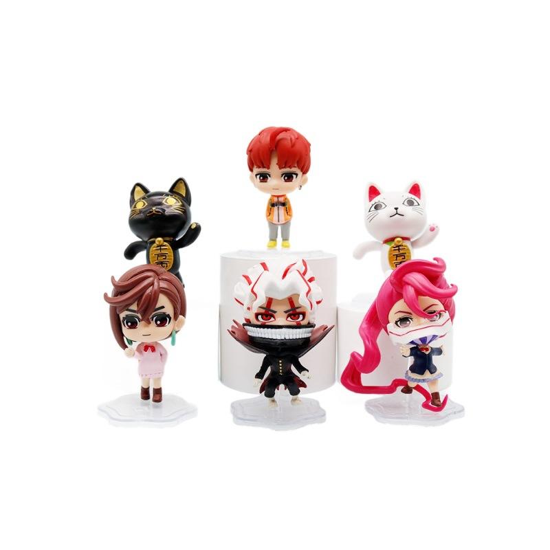 6 peças Dandadan anime Erkallen Estátua modelo Versão Q Figura de Ação Modelo de PVC Brinquedo Colecionável Decoração Presente de Mesa. Presentes de Brinquedo