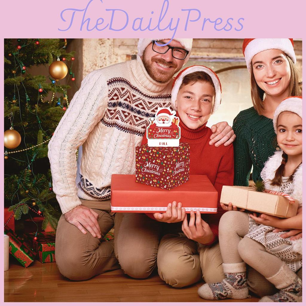 Moș Crăciun Roșu Model Cutie Cadou Surpriză Decorațiune de Crăciun Prop Atmosferă