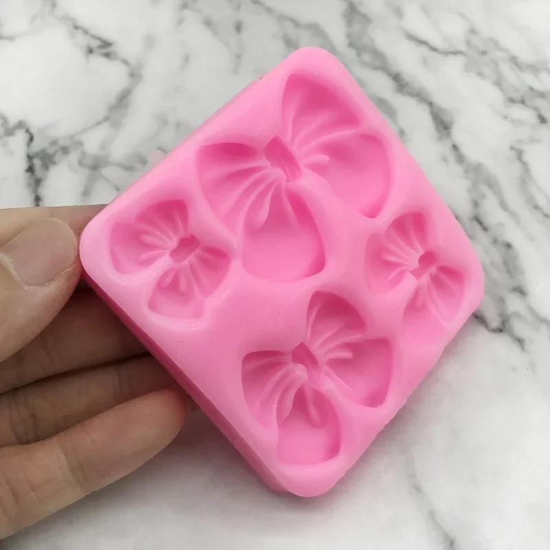 Soft Silicone Cute Knot Bow Molds, 1pcs Fondant Resin Art Mould, Cake Decoration, Pastry Kitchen Baking Accessories Tools