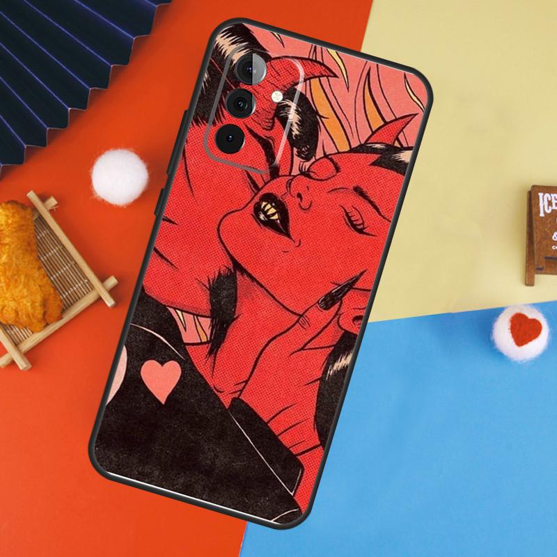 Aesthetic Devil Woman Bad Girl Case For Samsung Galaxy A53 A33 A13 A54 A34 A14 A56 A36 A16 A06 A12 A32 A52 A35 A17 A15 A55