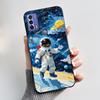 Phone Funda For TCL 20B 20Y 20E Case Aesthetic Cute Cat Astronaut Black Soft Silicone TPU Capa for TCL 20E 20Y 20B Back Cover