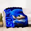 1PC Sonic Poster Outdoor Flannel Throw Blanket - HD Printed Lightweight Soft Warm All-Season Blanket for Sofa, Bed, Travel - Machine Washable