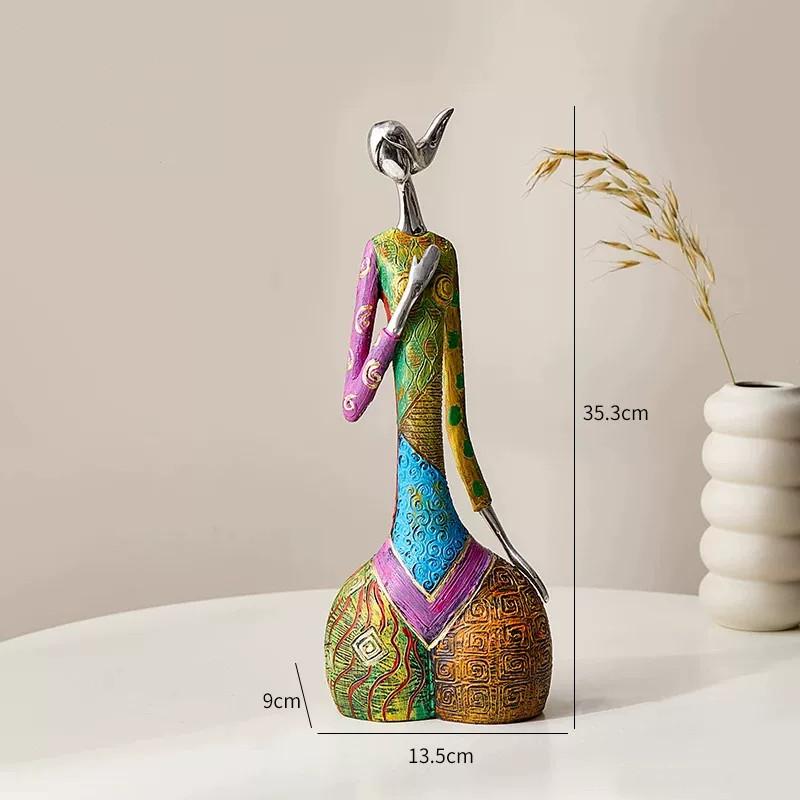 Abstract Art, Oil Painting, Female Portrait Sculpture, Resin Crafts, Reader Character Sculpture, Living Room Decoration Gift